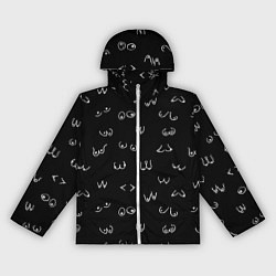 Ветровка с капюшоном женская Мультяшные груди, цвет: 3D-белый