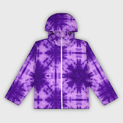 Ветровка с капюшоном женская Тай дай фиолетовый, цвет: 3D-белый