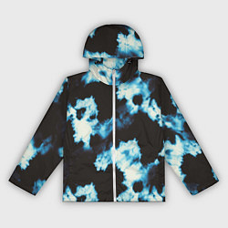 Ветровка с капюшоном женская Чёрно синий тай дай, цвет: 3D-белый