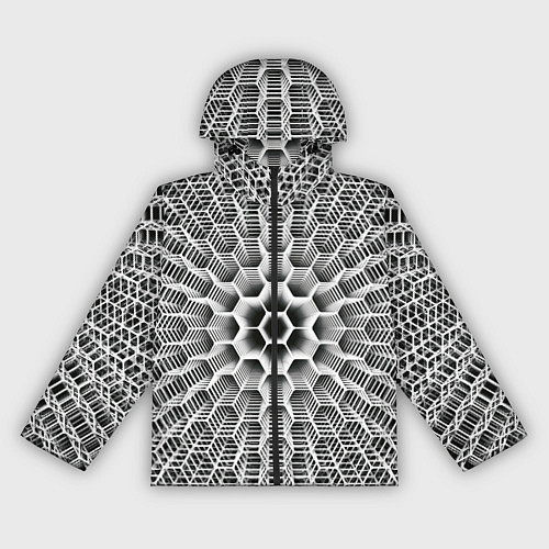 Женская ветровка Бесконечный гексагональный каркас / 3D-Черный – фото 1