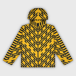 Ветровка с капюшоном женская Чёрные полосы на жёлтом фоне, цвет: 3D-черный