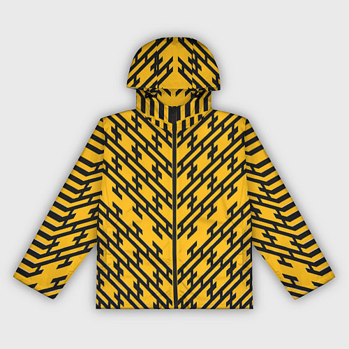 Женская ветровка Чёрные полосы на жёлтом фоне / 3D-Черный – фото 1
