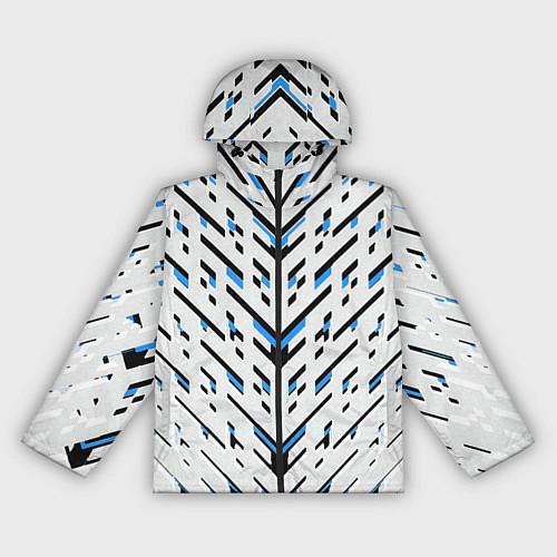 Женская ветровка Black and blue stripes on a white background / 3D-Черный – фото 1