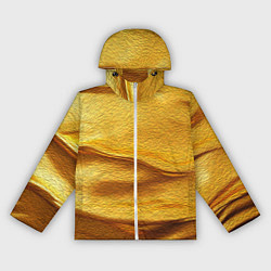 Ветровка с капюшоном женская Золотая поверхность с волнами и рябью, цвет: 3D-белый