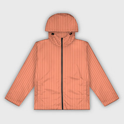 Ветровка с капюшоном женская Тёмный персиковый в полоску, цвет: 3D-черный