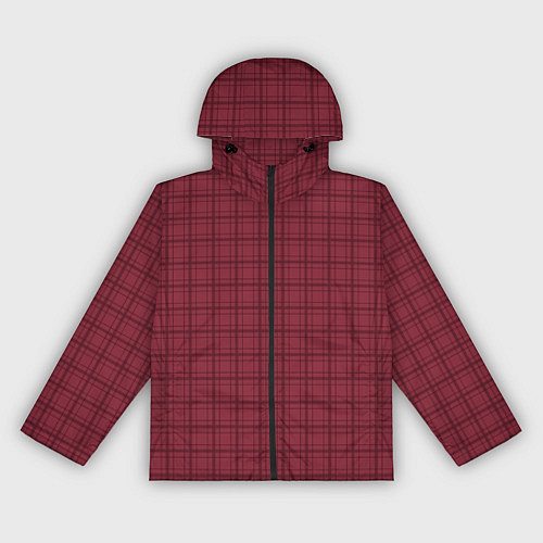 Женская ветровка Тёмный красный клетчатый / 3D-Черный – фото 1