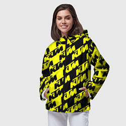 Ветровка с капюшоном женская KTU жёлто чёрный стиль, цвет: 3D-черный — фото 2
