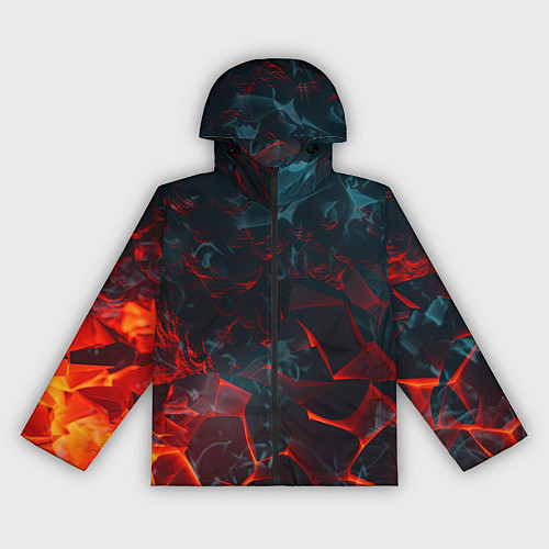 Женская ветровка Темная абстракция с разломом красных плит / 3D-Черный – фото 1