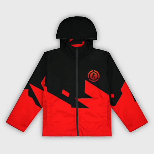 Женская ветровка CSGO стильная геометрия красный / 3D-Черный – фото 1