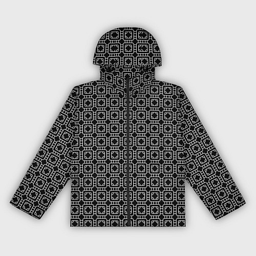 Женская ветровка Белый геометрический узор на черном фоне / 3D-Черный – фото 1