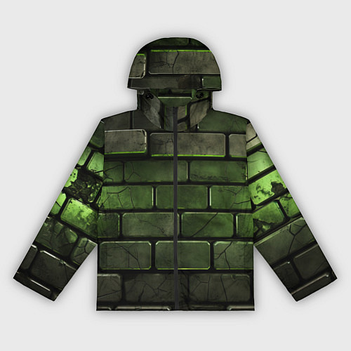 Женская ветровка Зеленые неоновые кирпичи / 3D-Черный – фото 1