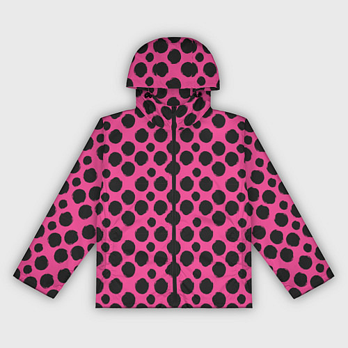 Женская ветровка Гороховый тренд черный на розовом фоне / 3D-Черный – фото 1