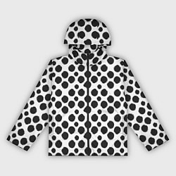 Ветровка с капюшоном женская Гороховый тренд черный на белом фоне, цвет: 3D-черный