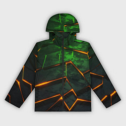 Ветровка с капюшоном женская Неоновая яркая геометрическая абстракция со светом, цвет: 3D-черный