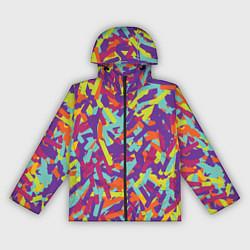 Ветровка с капюшоном женская Конфитти, цвет: 3D-черный