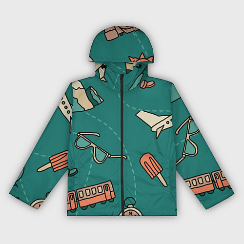 Женская ветровка Предметы для путешествий, транспорт / 3D-Черный – фото 1