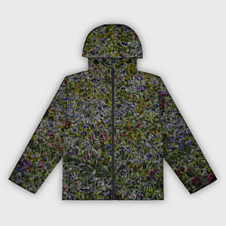 Ветровка с капюшоном женская Абстрактные разноцветные контуры, цвет: 3D-черный