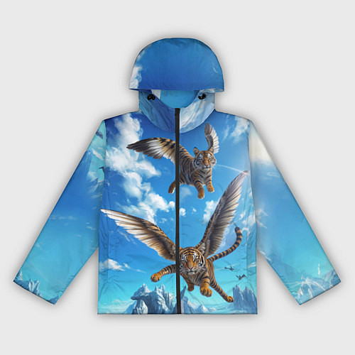 Женская ветровка Летающие тигрята / 3D-Черный – фото 1