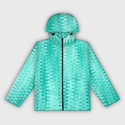 Женская ветровка Светлый бирюзовый абстрактный полосочки / 3D-Черный – фото 1