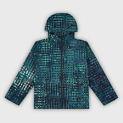 Женская ветровка Сине-бирюзовый абстрактный / 3D-Черный – фото 1