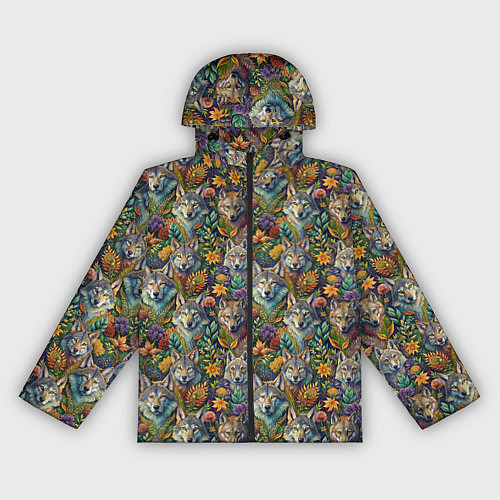 Женская ветровка Волчий паттерн / 3D-Черный – фото 1