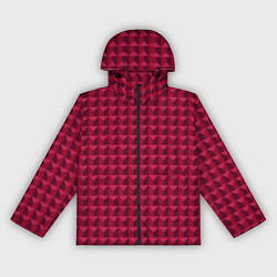 Ветровка с капюшоном женская Бордовая мозаика, цвет: 3D-черный