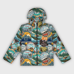 Ветровка с капюшоном женская Adventure stickers, цвет: 3D-черный