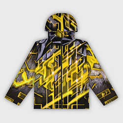 Ветровка с капюшоном женская Yellow and white abstraction, цвет: 3D-черный