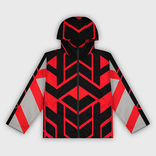 Женская ветровка Красные полосы на чёрном фоне / 3D-Черный – фото 1