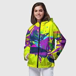 Ветровка с капюшоном женская В стиле киберпанка, цвет: 3D-черный — фото 2