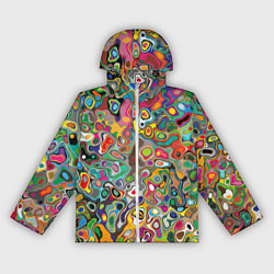 Ветровка с капюшоном женская Абстрактные пятна, цвет: 3D-белый