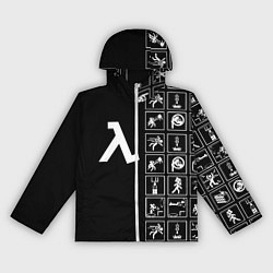 Ветровка с капюшоном женская Half life pattern game, цвет: 3D-белый