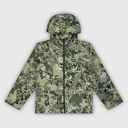 Ветровка с капюшоном женская Оливковый хаки паттерн, цвет: 3D-черный