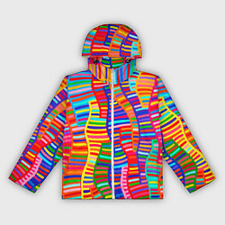 Ветровка с капюшоном женская Абстрактная полноцветная живопись, цвет: 3D-белый