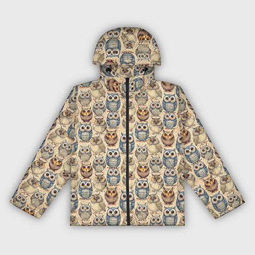 Женская ветровка Совы птицы паттерн / 3D-Черный – фото 1