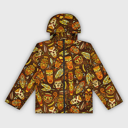 Женская ветровка Африканские маски - паттерн / 3D-Черный – фото 1