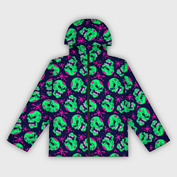 Женская ветровка Неоновые черепа узор