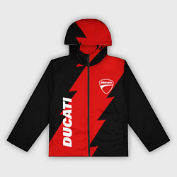 Ветровка с капюшоном женская Ducati - logo, цвет: 3D-черный