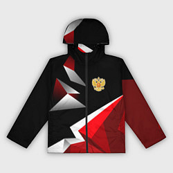 Ветровка с капюшоном женская Russia uniform - красный и черный, цвет: 3D-черный