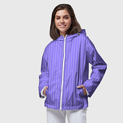 Ветровка с капюшоном женская Сиреневый однотонный в полоску, цвет: 3D-белый — фото 2