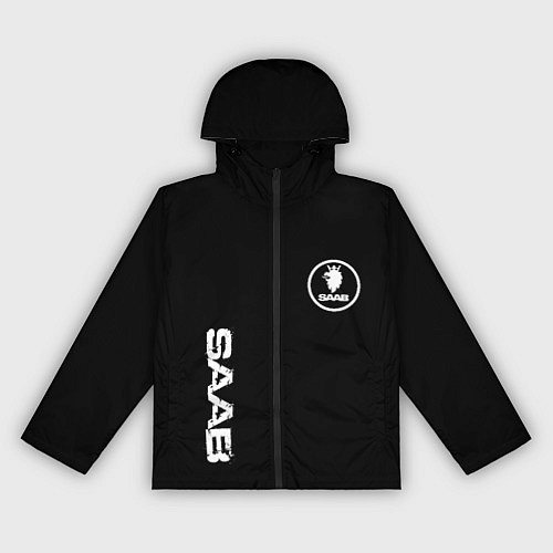 Женская ветровка SAAB logo white / 3D-Черный – фото 1