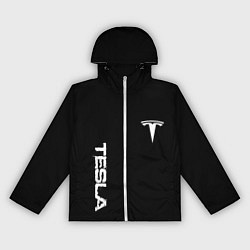 Женская ветровка Tesla logo white