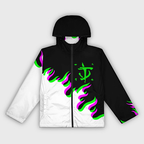 Женская ветровка Doom logo fire demon / 3D-Черный – фото 1