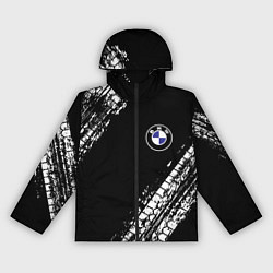 Ветровка с капюшоном женская BMW : автомобильные текстуры шин, цвет: 3D-черный