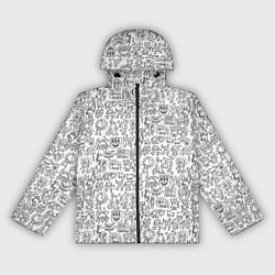 Ветровка с капюшоном женская Человечки и пришельцы, цвет: 3D-черный