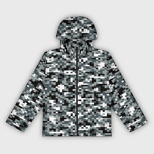 Женская ветровка Камуфляжные пиксели текстура / 3D-Черный – фото 1