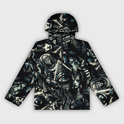 Ветровка с капюшоном женская Глаз в пирамиде и Египетские Божества, цвет: 3D-черный