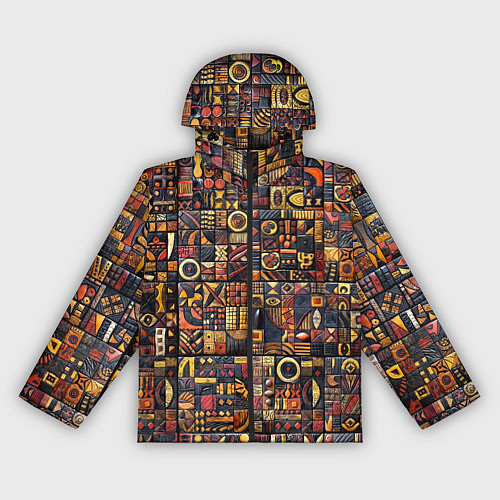 Женская ветровка Африканский орнамент резьба по дереву / 3D-Черный – фото 1