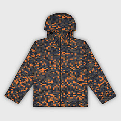 Ветровка с капюшоном женская Пиксели камуфляжная текстура, цвет: 3D-черный