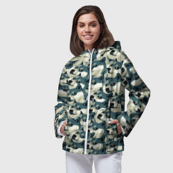 Ветровка с капюшоном женская Доги мем паттерн, цвет: 3D-белый — фото 2